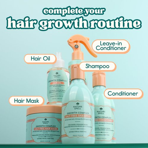 Nature Spell Rosemary Water Leave in Conditioner, Promotes Hair Growth, Heat Protection Spray, Detangling, Smoothes & Adds Shine, For All Hair Types, 5.07 Fl Oz