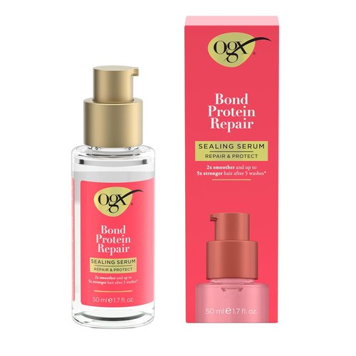 OGX Repair & Protect Bond Protein Hair Serum - Frizz Control & Paraben-Free, 1.7 fl. oz