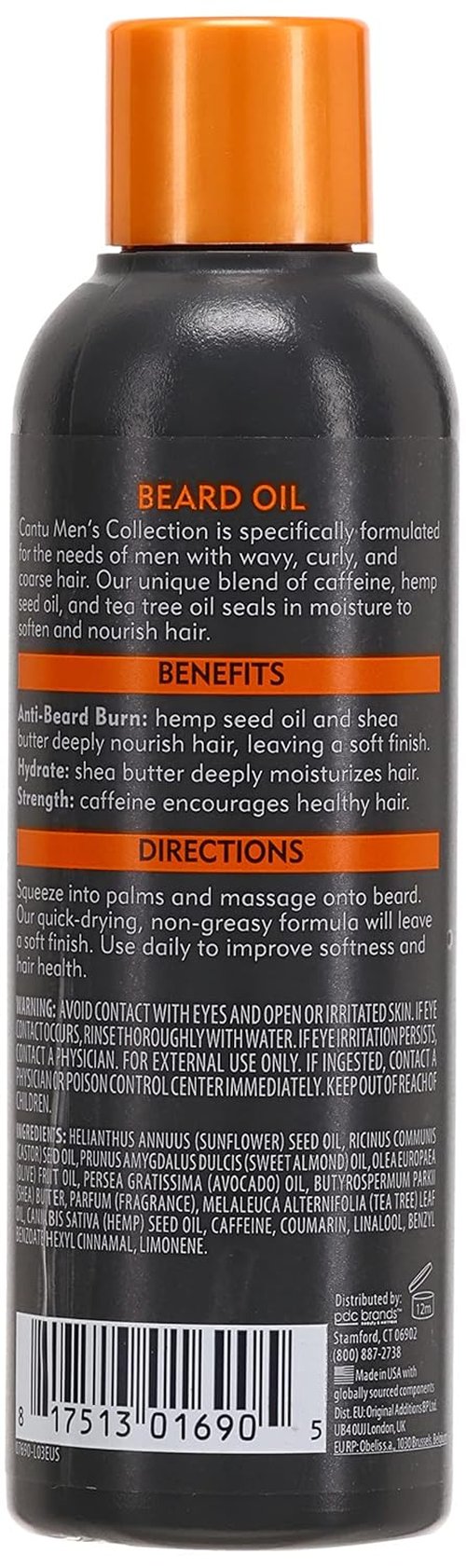 Cantu Men's Beard Oil - Nourishing Formula for Soft, Healthy Beards | 3.4 Fl Oz (Pack of 3)