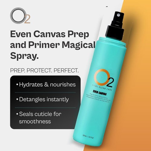 O2 Even Canvas Prep and Primer Hair Spray - Weightless Leave-In Treatment for Hydration & Frizz Control, 250 mL | 8.5 oz