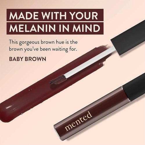 Mented Cosmetics Lip Gloss - Long-Lasting Tinted Moisturizing Balm | Baby Brown, Vegan & Cruelty-Free