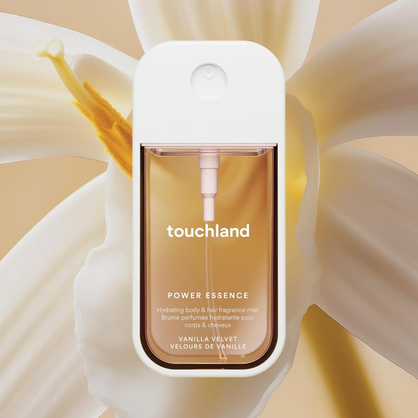 Touchland Hydrating Body & Hair Fragrance Mist - Vanilla Velvet | 2 FL OZ Travel Size Perfume Spray with Notes of Vanilla, Fresh Muguet & Creamy Almond