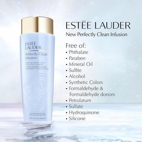 Estée Lauder Perfectly Clean Face Lotion - Balancing Skin Essence with Amino Acid & Waterlily, 13.5 Fl Oz