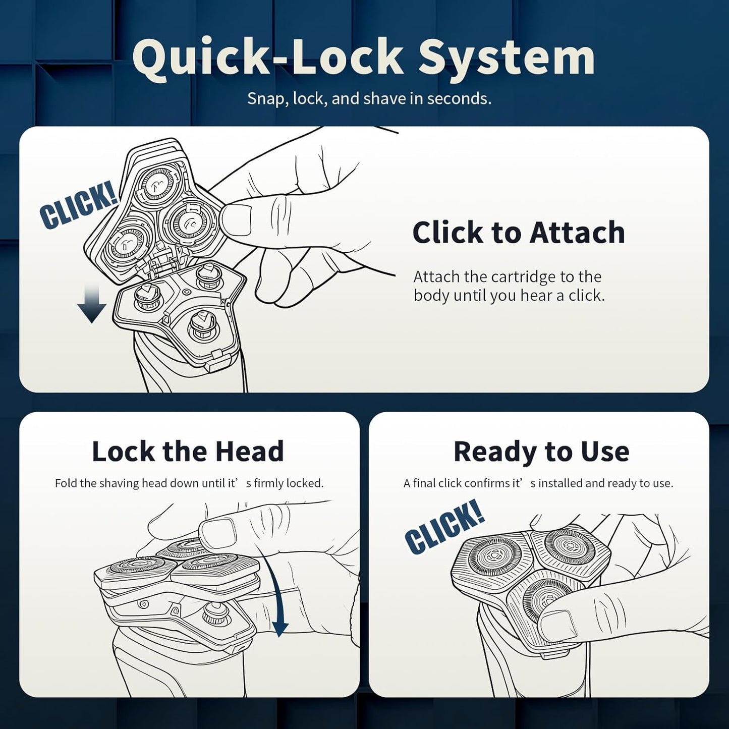 Philips SH71/50 Replacement Shaving Heads - Compatible with S5000 & S7000 Series Shavers | 2-Pack (Blue)