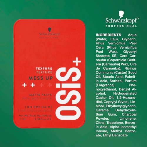 OSiS+ Mess Up Matte Styling Paste - Medium Control & Flexible Hold for Effortless Styles