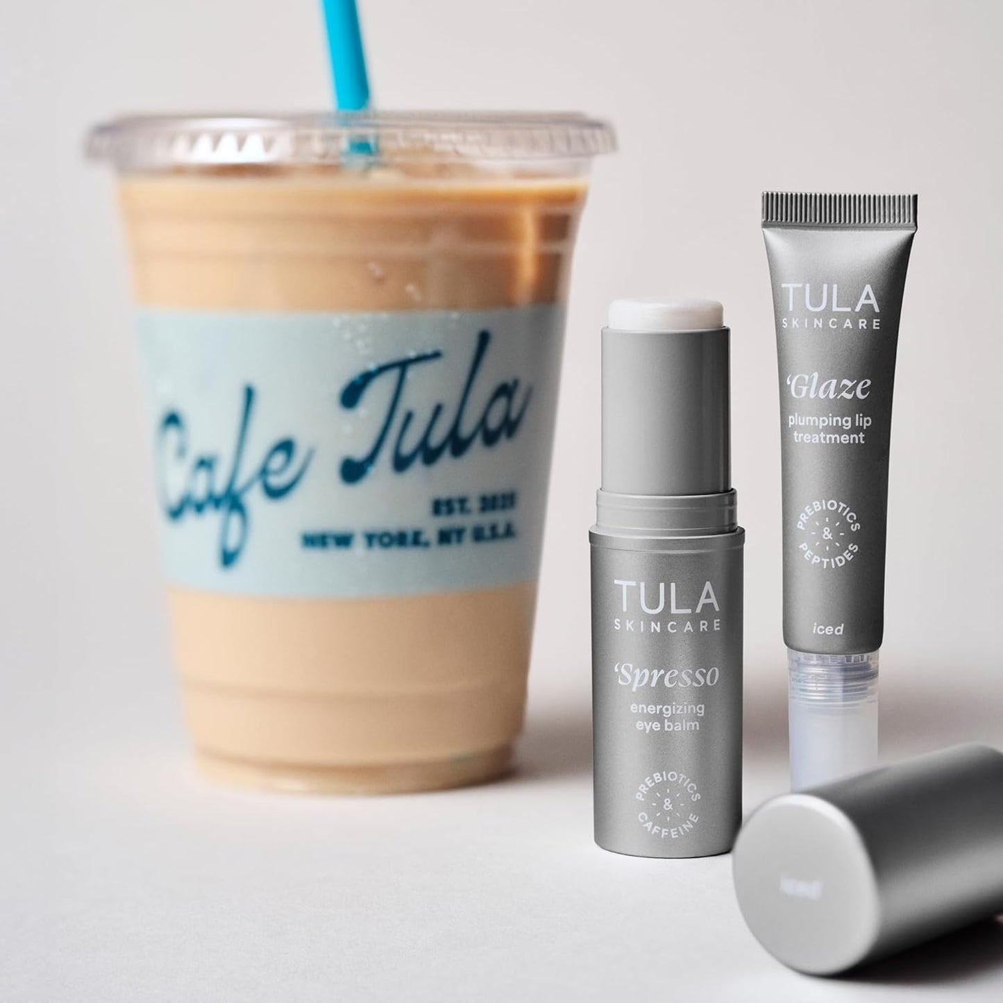 TULA Skin Care Eye + Lip Duo | Spresso Energizing Eye Balm & Glaze Plumping Lip Treatment, 2-Piece Set