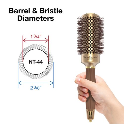 Olivia Garden NanoThermic Round Thermal Hair Brush - Professional Blowout Tool for Normal to Thick Hair