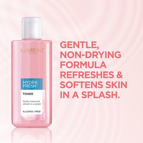 L'Oreal Paris HydraFresh Toner - Pro-Vitamin B5 Formula for Smoother, Brighter Skin | 2 Count