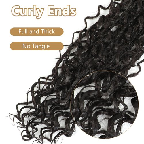 8 Packs Crochet Box Braids-16 Inch Boho Box Braids Crochet Braids Hair Bohomian Box Braid Crochet Hair Synthetic Braiding Hair Goddess Box Braids Crochet Hair for Black Women(1B)