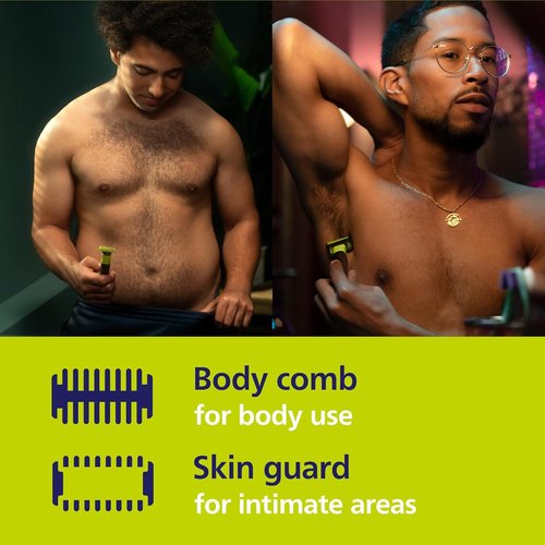 Philips Norelco OneBlade 360 - Hybrid Face & Body Electric Trimmer Kit with 360 Blade Tech | Model QP4631/90