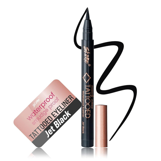 Skone Waterproof Liquid Eyeliner - Long-Lasting, Smudge-Proof Formula - Intense Jet Black (0.07oz)