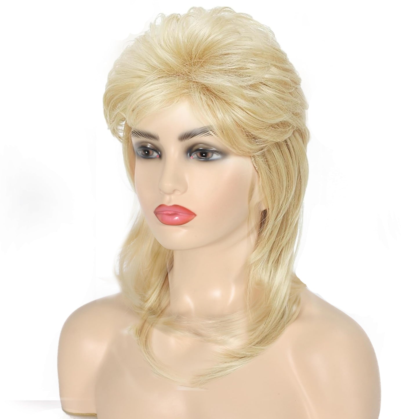 Daiaces Blonde Mullet Wigs for Women 80s Rocker Wig Costumes Fancy Party Cosplay Halloween Wig