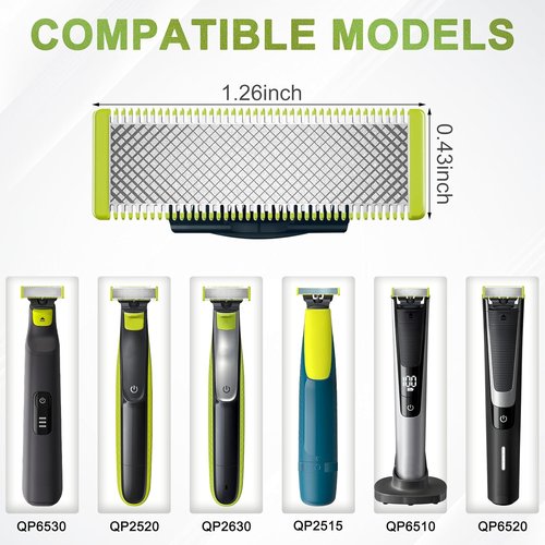 QP Trimmer 6-in-1 Adjustable Guard Set - Guide Comb with 6 Length Settings (1-6mm) & Cleaning Brush