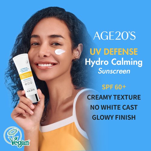 AGE20'S UV Defense Hydro Calming Sunscreen SPF 60+ - Lightweight, Moisturizing Formula with Green Tea & Aloe Vera | 1.69 fl. oz*2