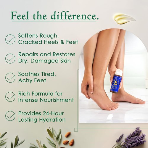 Regine Switzerland Dry Cracked Heels Repair - Organic Foot Cream with Jojoba & Lavender | Hydrating Moisturizer | 3.4 oz