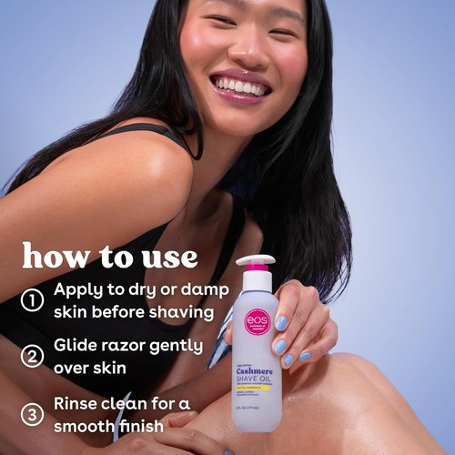 Eos Cashmere Shave Oil - Moisturizing Vanilla Cashmere Formula with Shea Butter & Glycerin, 6 fl oz