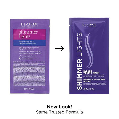 Clairol Professional Shimmer Lights Violet Toning Mask - Neutralize Brassy Tones for Refreshing Blonde Hair