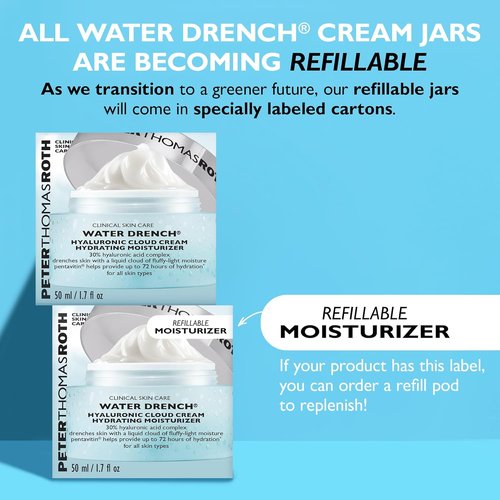 Peter Thomas Roth | Water Drench® Hyaluronic Cloud Cream Refill Pod - Hydrating Moisturizer for All Skin Types, Fragrance-Free