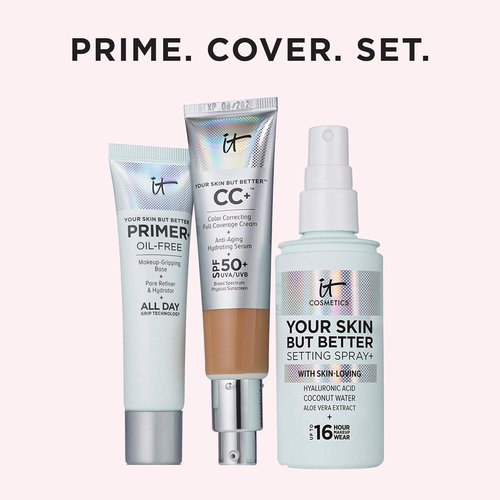 IT Cosmetics Your Skin But Better Makeup Primer+ - Hydrating, Pore-Refining Formula - Oil-Free, 1 fl oz
