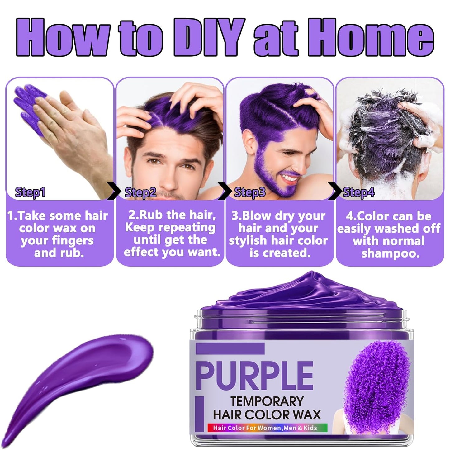 Skiennix Temporary Hair Color Wax - Vibrant DIY Hair Dye for Kids & Teens | 6 Colors Available