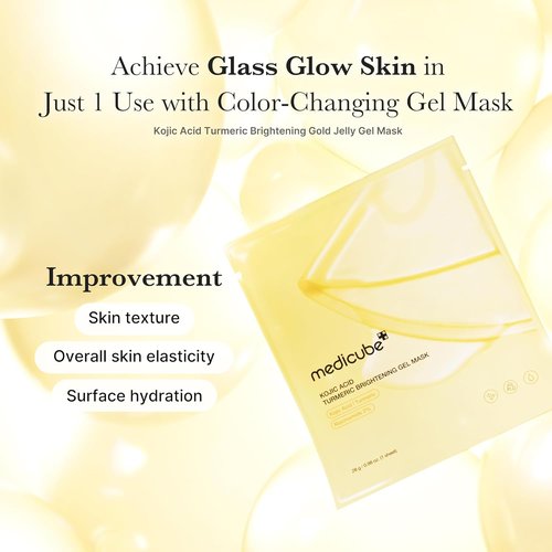 Medicube Jelly Gel Mask - Brightening Kojic Acid & Turmeric | Overnight Hydrating Face Mask | 28g x 4ea