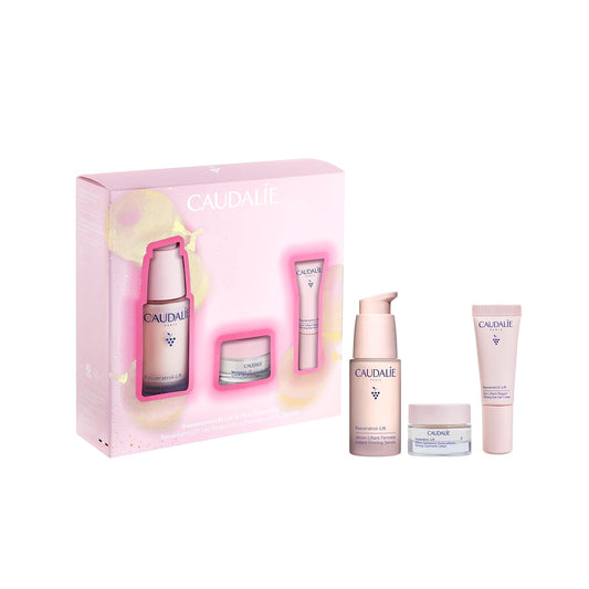 Caudalie Lift & Love Skin Care Set - Full-Size Resveratrol-Lift Serum & Free Travel-Sized Moisturizer & Eye Cream