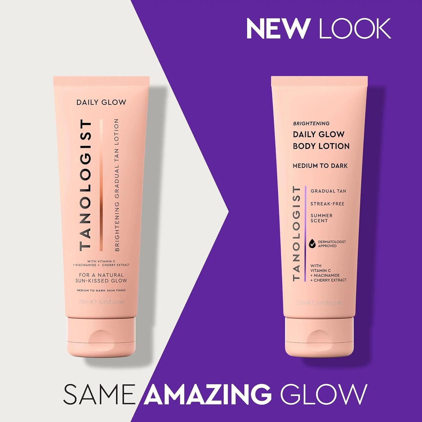 Tanologist Brightening Daily Glow Body Lotion - Medium/Dark Gradual Tanning, Streak-Free & Natural Finish, 8.45 fl. oz