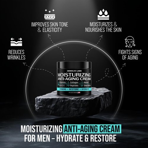 Regine Switzerland Men's Face Moisturizer Cream - Anti-Aging Retinol & Collagen Formula - 4 oz