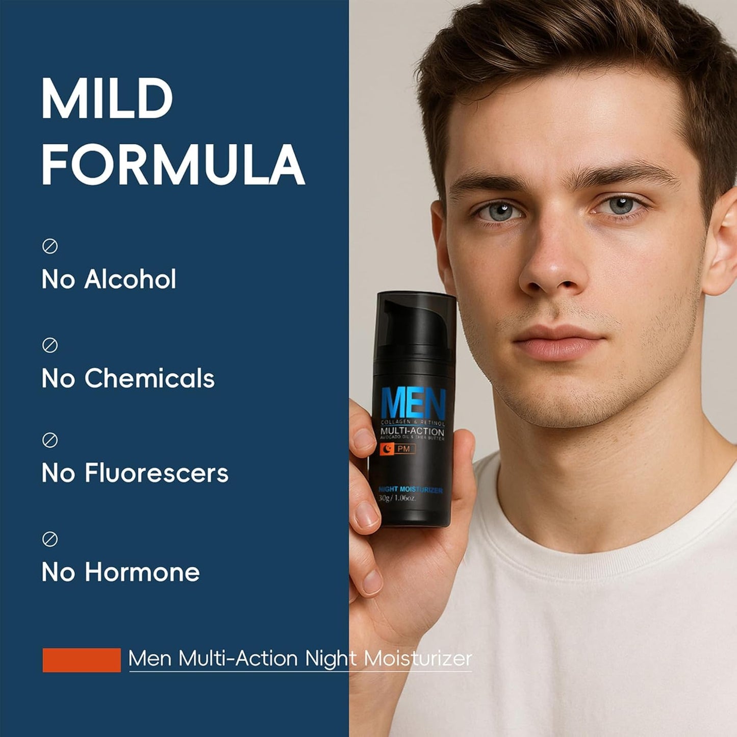 Skiennix Men’s Hydrating Night Cream - Collagen & Retinol Moisturizer for Firm, Youthful Skin | 1.06 oz