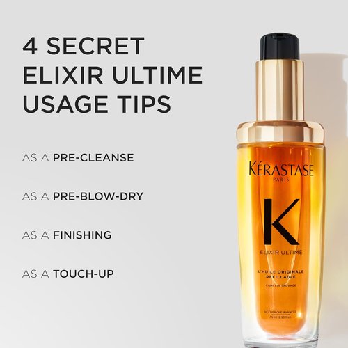 Kerastase Elixir Ultime Refillable Hair Oil - Hydrates, Smoothes Frizz & Adds Shine | Nourishing Wild Camellia