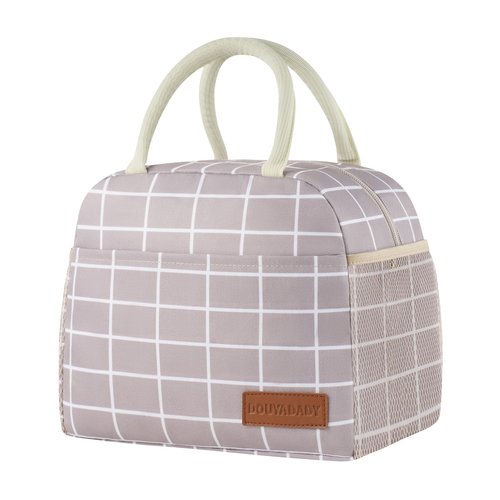 Lunch Bag Women/Men Lunch Box Women/Men (Baby blue+White Stripes)