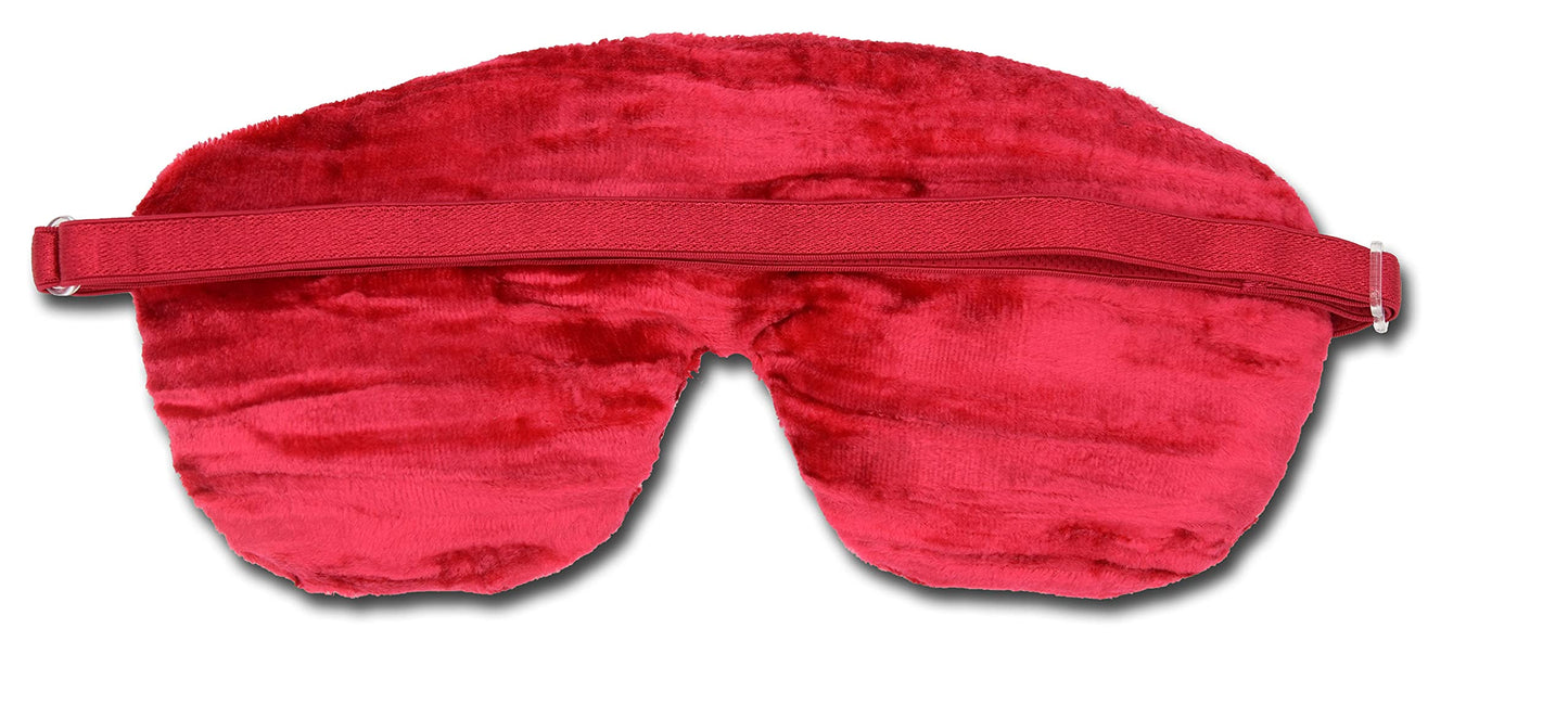 Candi Andi Handmade Opulence Yoga Eye Mask Pillow - Weighted Flaxseed Fill, Unscented, Satin & Velvet, Adjustable Strap - Ideal for Meditation & Restful Sleep -Cherry - TEMF-CH