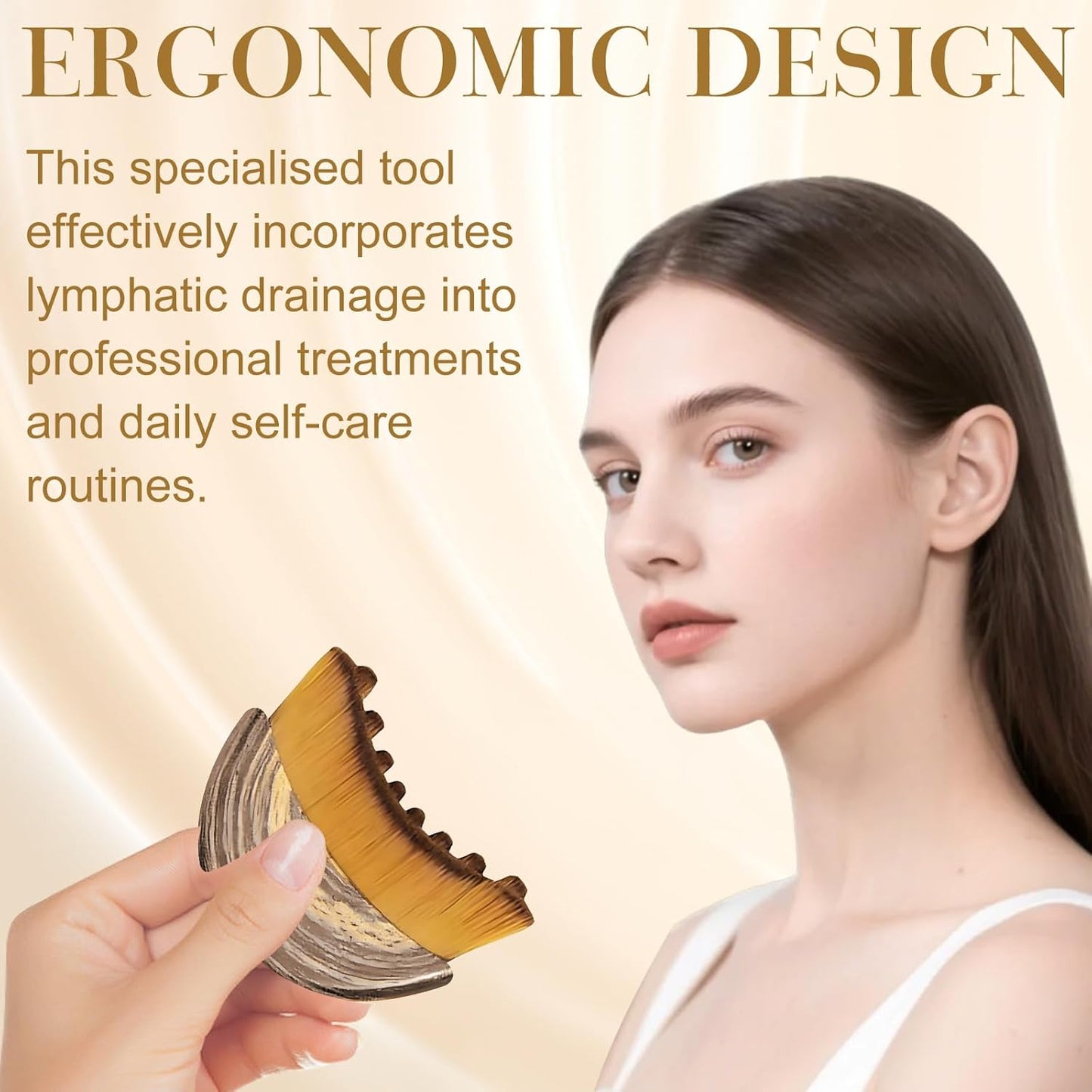 Skiennix Lymphatic Contour Face Brush & Gua Sha Tool Set - Facial Massage Kit for Jawline Sculpting & Puffiness Relief