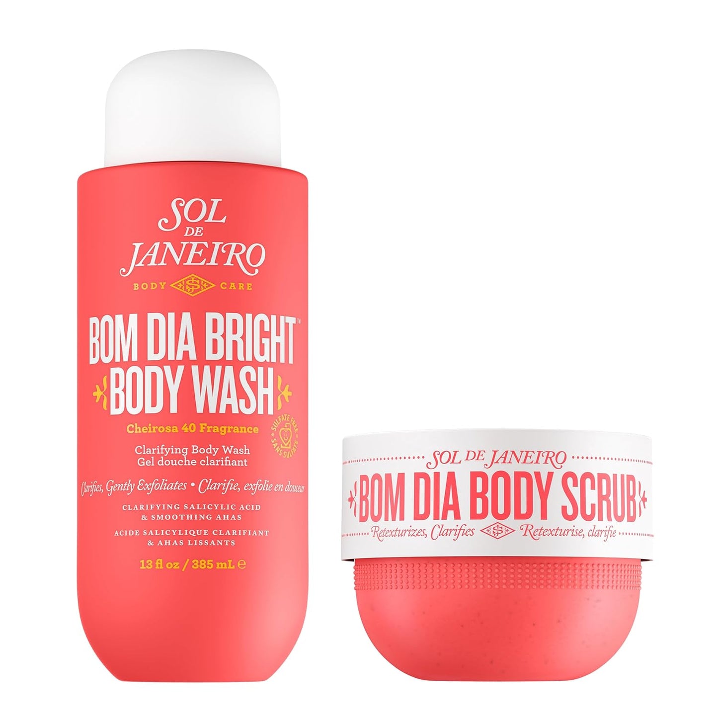 Sol de Janeiro AHA Body Scrub & Body Wash Duo - Visibly Brightening & Smoothing | Exclusive Set