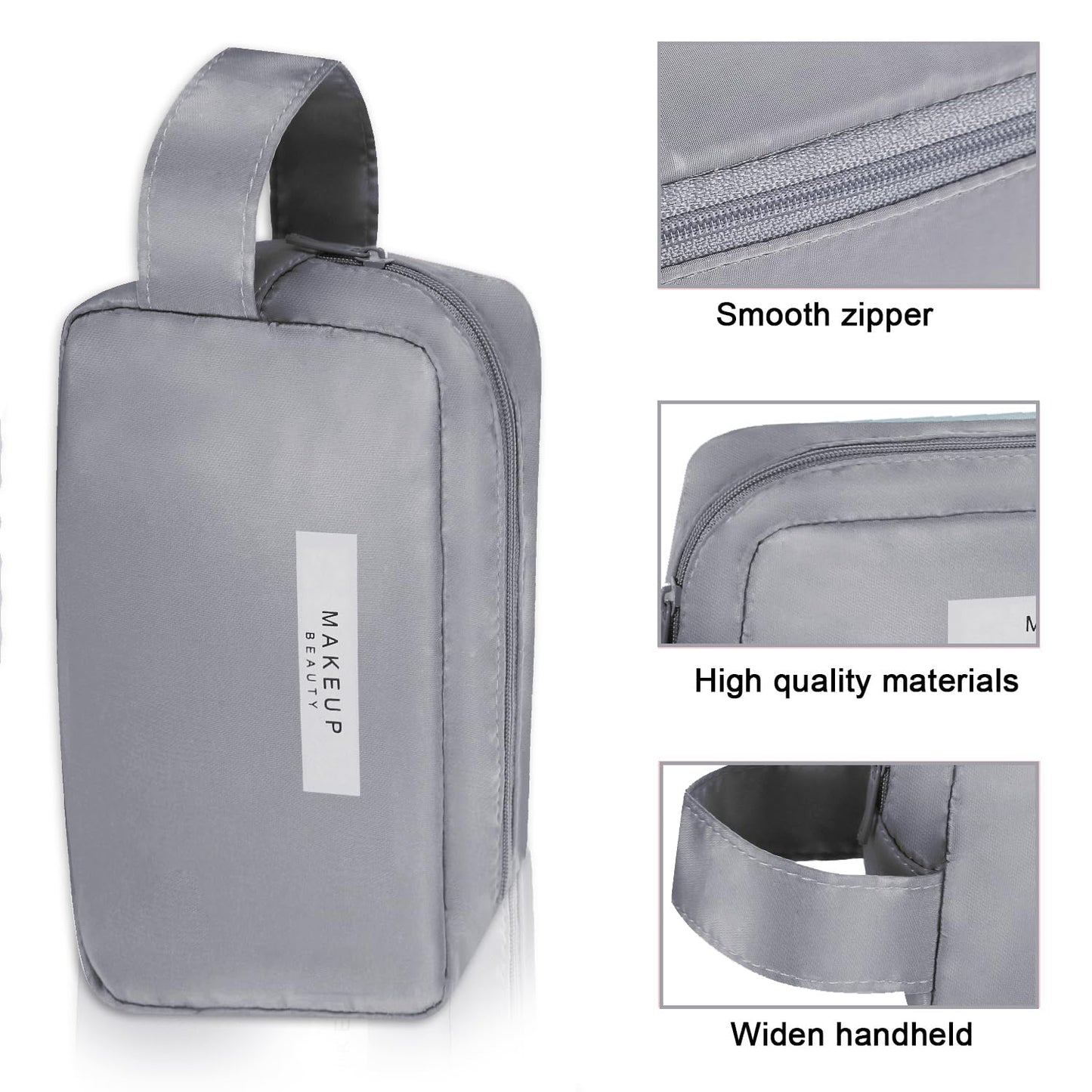 Travel Makeup Bag Cosmetic Bag Makeup Bag Toiletry bag for women and men (Grey-3pcs)