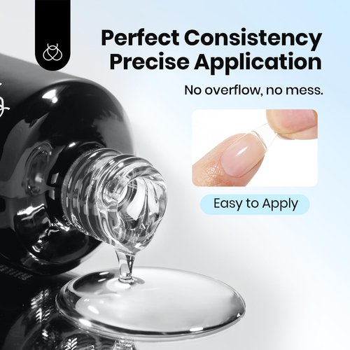 Beetles 2Pcs 15ml HEMA-Free Nail Glue Gel for Acrylic Nail Tips & Clear Press On Nails, TPO Free Super Strong U V Nail Glue for Nail Extensions, Skin-Friendly, DIY Long Lasting Nail Gel Kit