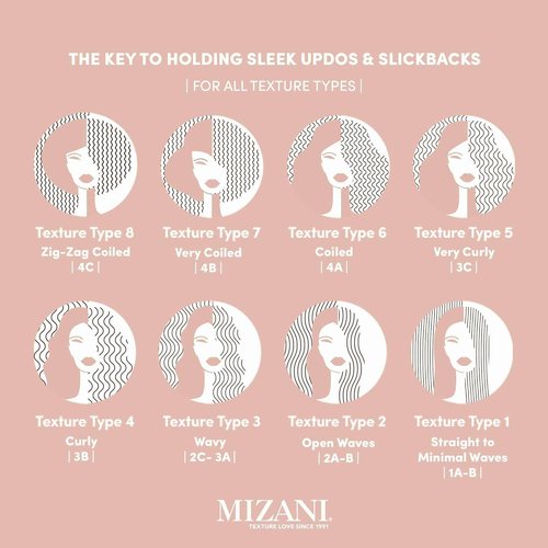 Mizani True Textures Sleek Holding Gel - Firm Hold, Flake-Free Hair Gel for All Hair Types