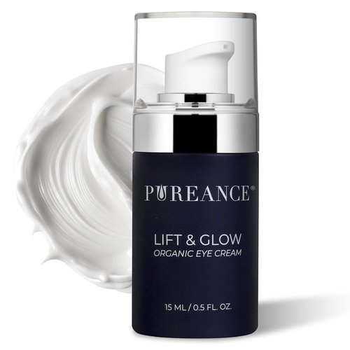 Lift & Glow Organic Eye Cream - Reduces Dark Circles & Puffiness | Anti-Aging Formula with Kakadu Plum & Coconut Oil - 1 Fl Oz