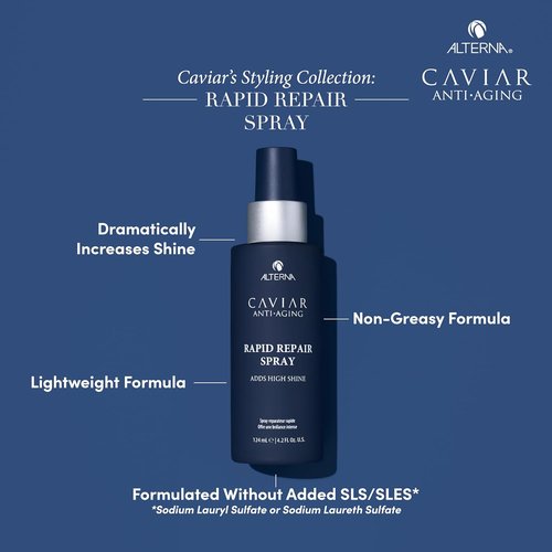 Alterna Haircare CAVIAR Anti-Aging Rapid Repair Spray - Instant Shine & Humidity Protection | 4.2 Fl Oz