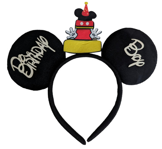 CLGIFT Mickey Ears Headband, Black Silver Mickey ears no bow, One size fits most, Boys, Birthday/Party Pack