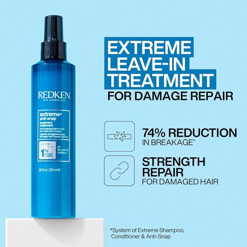 Redken Extreme Shampoo & Conditioner Set | Anti-Snap Leave-In Treatment for Damaged Hair - Repairs Breakage & Strengthens