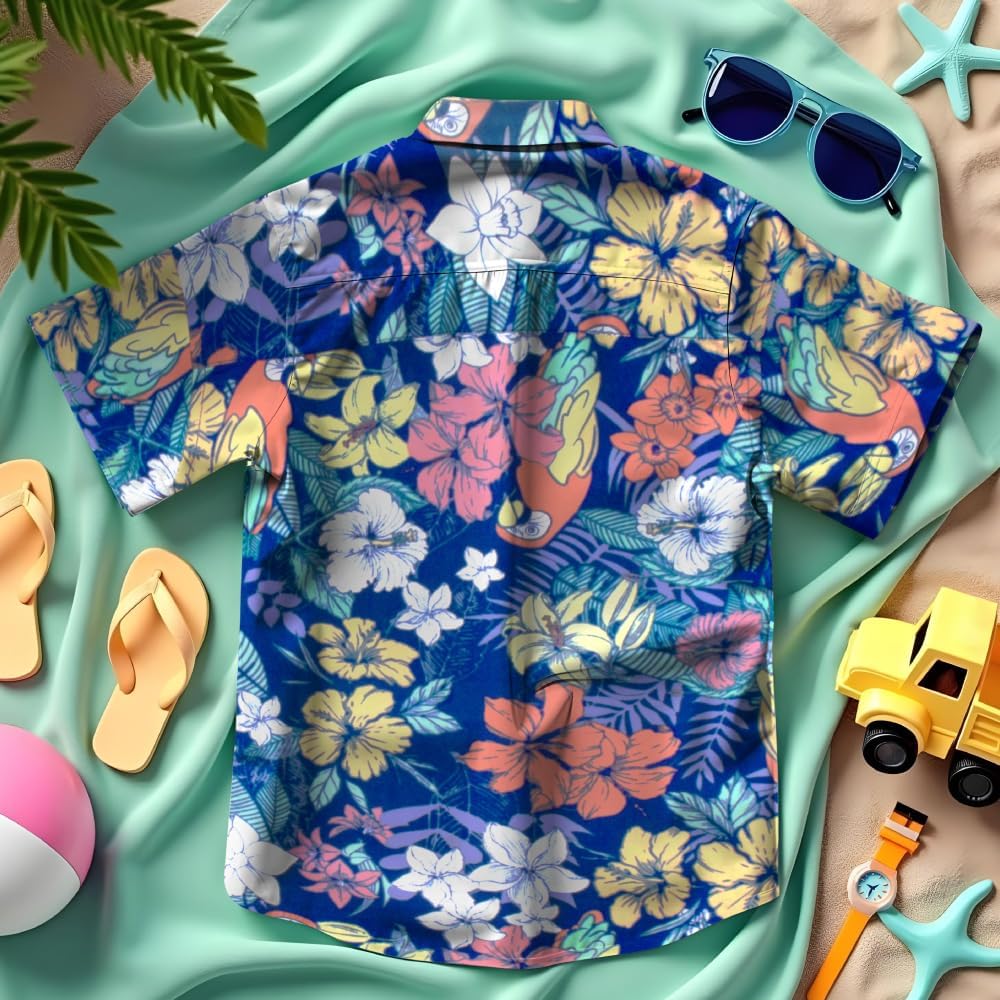 Tommy Bahama Boys Hawaiian Shirt - Classic Woven Button-Down with Pocket | Short Sleeve, Stylish Kids' Apparel