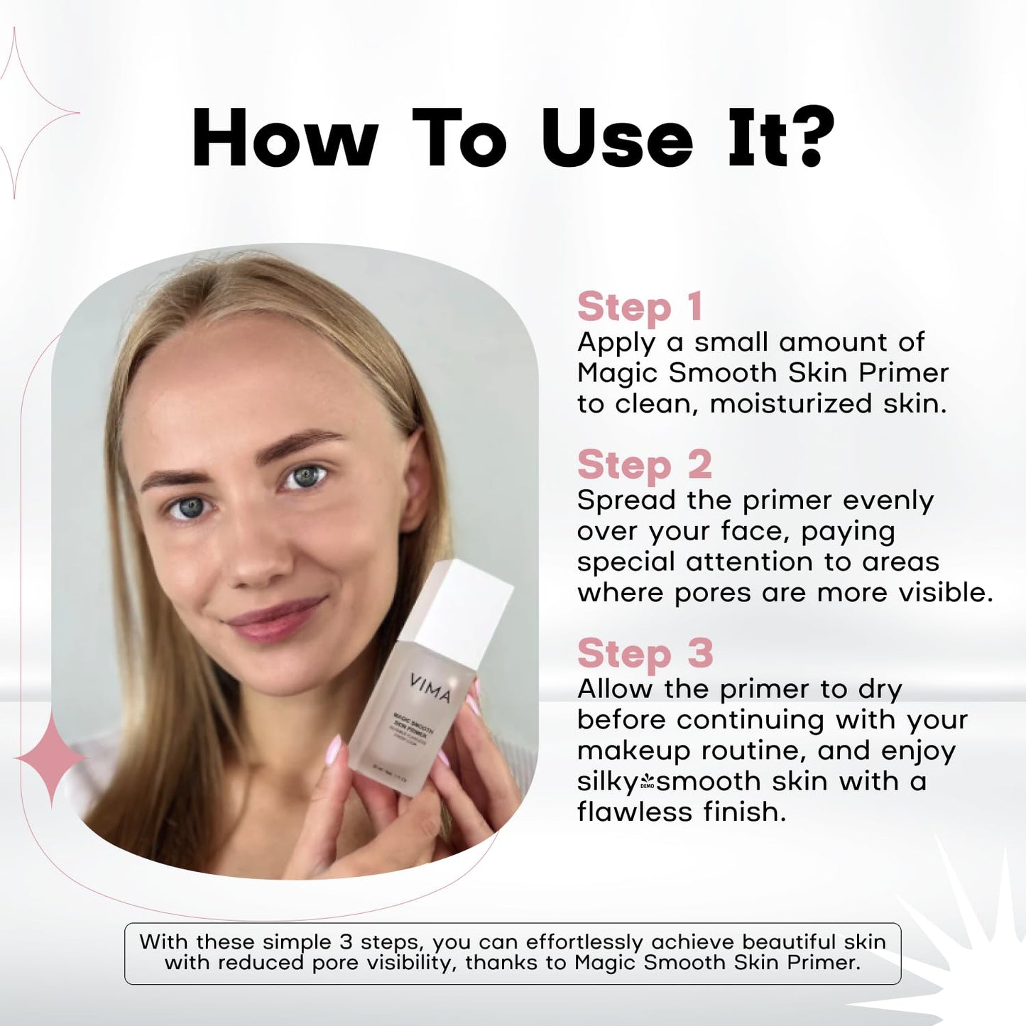 Vima Pore Blurring Makeup Primer - Smoothing & Line-Refining with Vitamin E - 1 fl oz