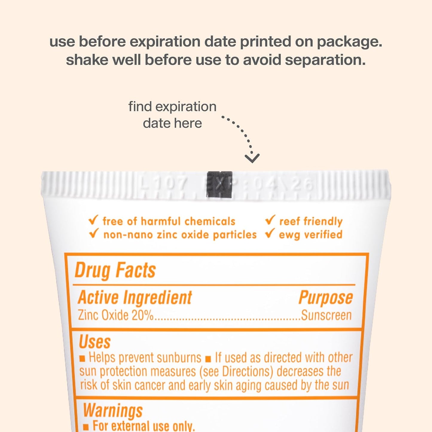 Thinkbaby SPF 50+ Baby Sunscreen - Natural Mineral Formula, Water Resistant, 3 Oz - Safe UVA/UVB Protection