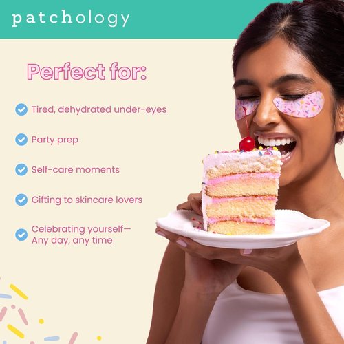 Patchology Eye Want Cake Eye Patches - Hydrating Under Eye Masks for Puffiness & Dark Circles | 5-Pack
