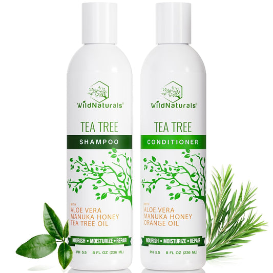Tea Tree Oil Shampoo & Conditioner Set - Dry Scalp Relief & Anti-Dandruff Treatment for All Hair Types