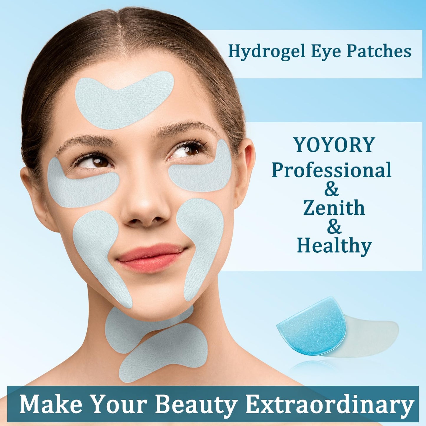 YOYORY Under Eye Patches - Eye Gel Masks for Wrinkles, Dark Circles, Puffy Eyes, Fine Lines, Eye Bags Treatment with Hyaluronic Acid Collagen Moisturizing Hydrating 15 Pairs,White