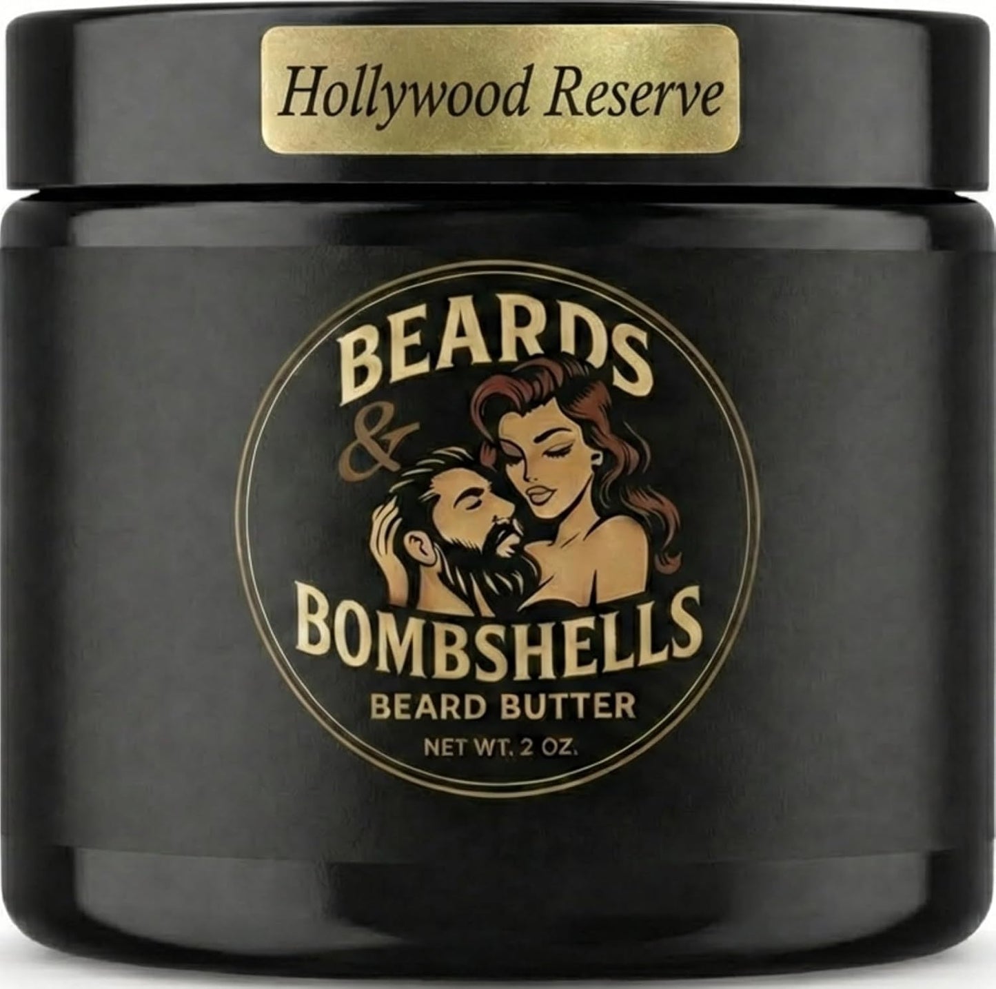 Beards & Bombshells Hydrating Beard Butter - Light Whipped, Non-Greasy Formula for Softening Hair & Taming Frizz (Hollywood Reserve)