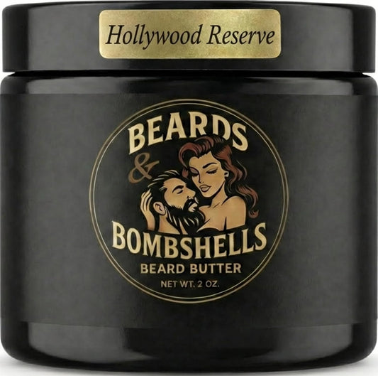 Beards & Bombshells Hydrating Beard Butter - Light Whipped, Non-Greasy Formula for Softening Hair & Taming Frizz (Hollywood Reserve)