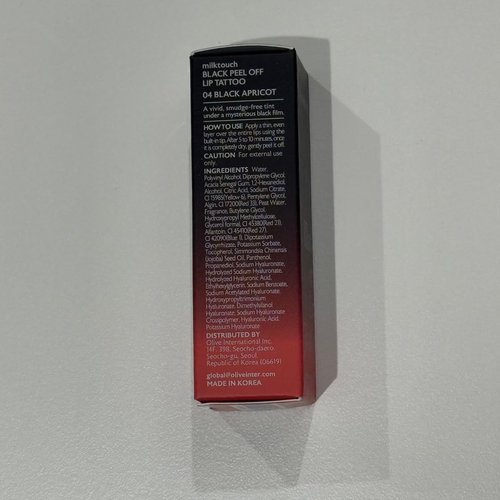 MILKTOUCH Black Peel Off Lip Tattoo - Long-Lasting Matte Lip, Waterproof & Transfer-Proof, Highly Pigmented, Stay-On-All-Day Lip Tint Stain (4.5g) #04 Black Apricot